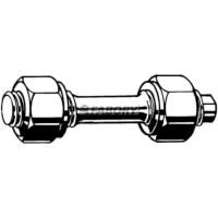 Svorník so závitmi na konci so zúženým driekom 2 šesťhrannými maticami DIN 2510 L/NF Oceľ 25CrMo4+QT (1.7218)/C35E+QT (1.1181) Nelegovaná M12X65